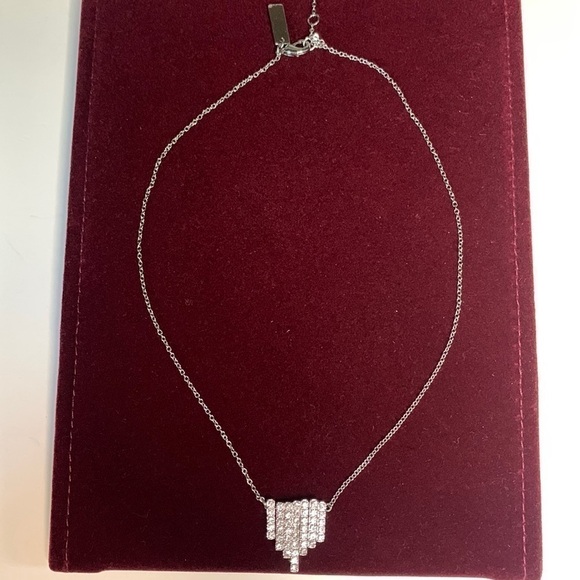 INC International Concepts Jewelry - Faux white gold and rhinestone necklace.